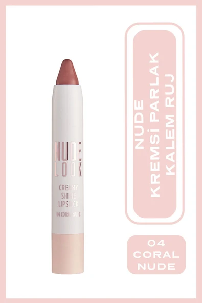 Golden Rose Nude Look Creamy Shine Lipstick 04 Coral Nude Shea Yağlı Kremsi Parlak Ruj 3,5 g ürün görseli 1
