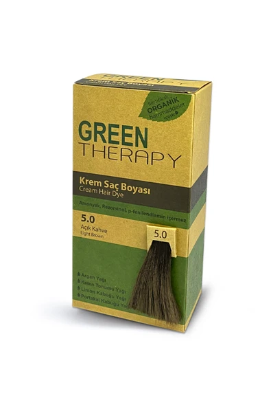 Green Therapy Krem Saç Boyası 5.0 Açık Kahve ürün görseli 1