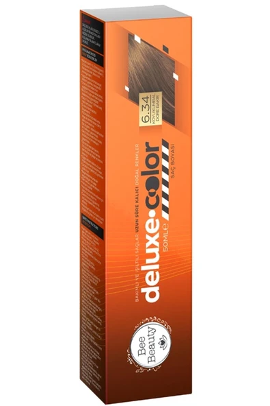 Bee Beauty Marka: Deluxe Color Tüp Saç Boyası 6.34 Koyu Kumral Dore Bakır Kategori: Saç Boyası ürün görseli 1