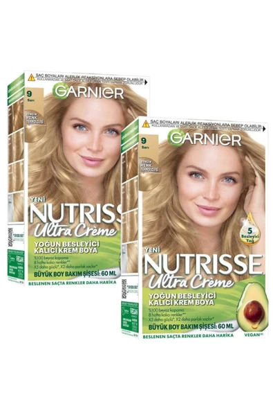 Garnier Nutrisse Yoğun Besleyici Kalıcı Krem Saç Boyası 9 Sarı 2 Adet ürün görseli 1