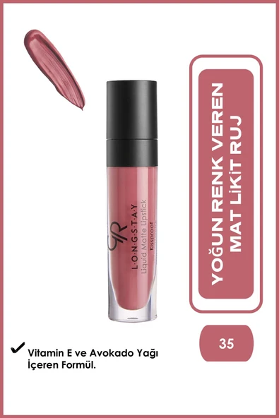 Golden Rose Longstay Liquid Matte Lipstick 35 Avokado Yağlı Kalıcı Likit Mat Ruj 5,5 ml ürün görseli 1