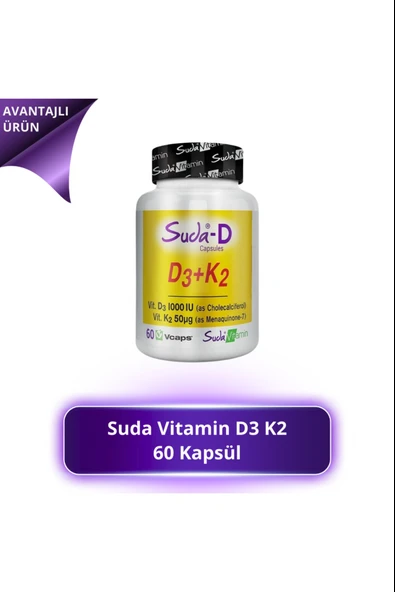 Suda Vitamin D3+K2 Vitamini 60  Kapsül ürün görseli 1