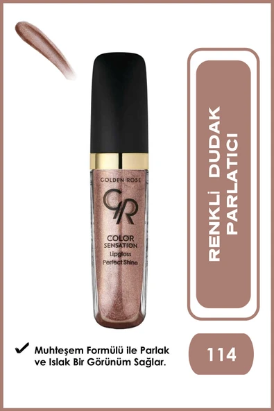 Golden Rose Color Sensation Lipgloss No: 114 Glamour - Renkli Dudak Parlatıcısı ürün görseli 1