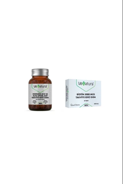 Venatura Koenzim Q10, Alfa Lipoik Asit 60 Kapsül + Biotin 5000 Mcg 30 Tablet ürün görseli 1