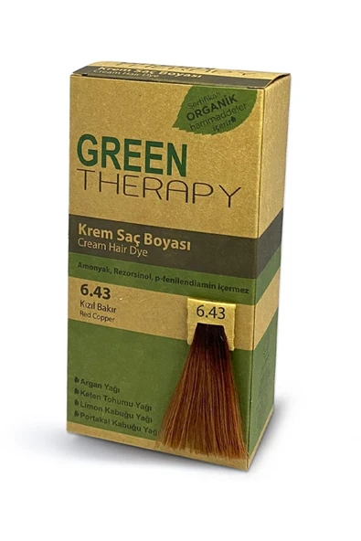 Green Therapy Marka: Krem Saç Boyası 6.43 Kızıl Bakır Kategori: Saç Boyası ürün görseli 1