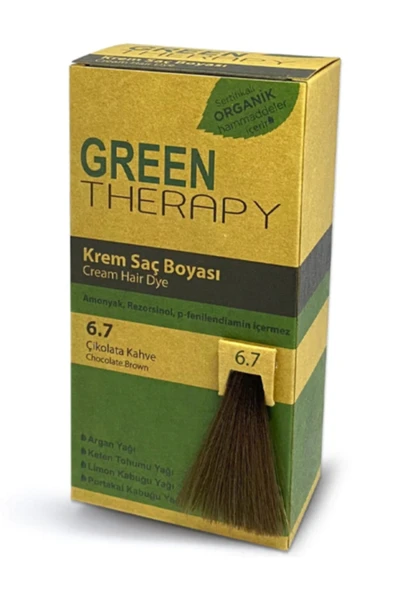 Green Therapy Krem Saç Boyası 6.7 Çikolata Kahve ürün görseli 1
