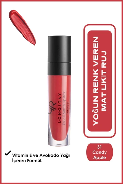 Golden Rose Longstay Liquid Matte Lipstick 31 Avokado Yağlı Kalıcı Likit Mat Ruj 5,5 ml ürün görseli 1