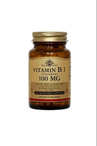 Solgar Vitamin B1 Thiamin 100 mg 100 Vegetable Kapsül ürün görseli 1