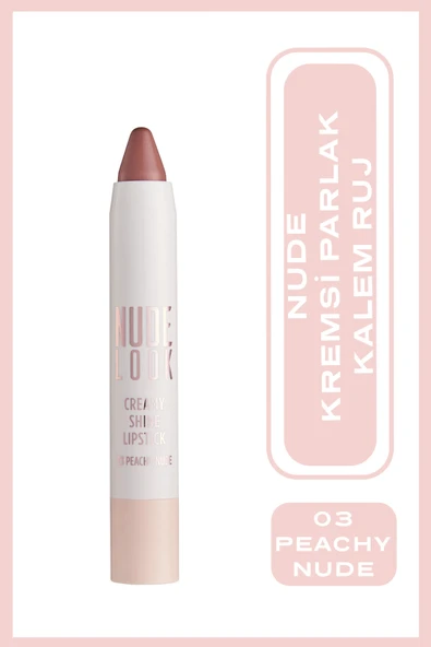 Golden Rose Nude Look Creamy Shine Lipstick 03 Peachy Nude Shea Yağlı Kremsi Parlak Ruj 3,5 g ürün görseli 1