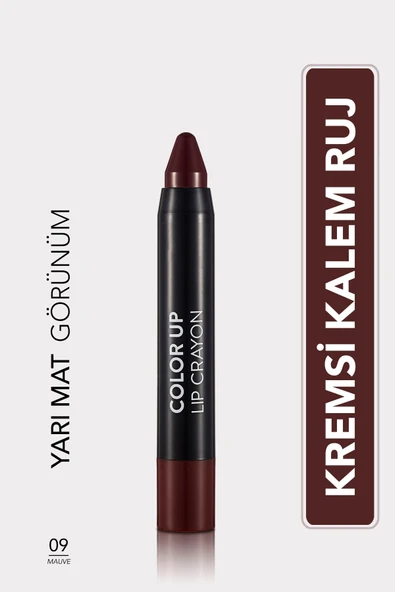 Flormar Saten Bitişli Kalem Ruj (VİŞNE ÇÜRÜĞÜ) - Color Up Lip Crayon - 009 Mauve - 8690604503360 ürün görseli 1