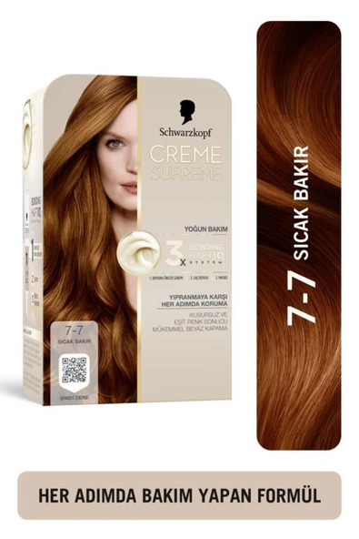 Schwarzkopf Creme Supreme Saç Boyası 7-7 Sıcak Bakır ürün görseli 1