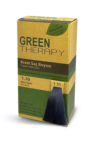 Green Therapy Krem Saç Boyası No:1.10 Mavi Siyah ürün görseli 1
