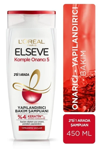 ELSEVE L'oréal Paris Komple Onarıcı 5 Yapılandırıcı Bakım Şampuanı 2'si 1 Arada 450 ml ürün görseli 1