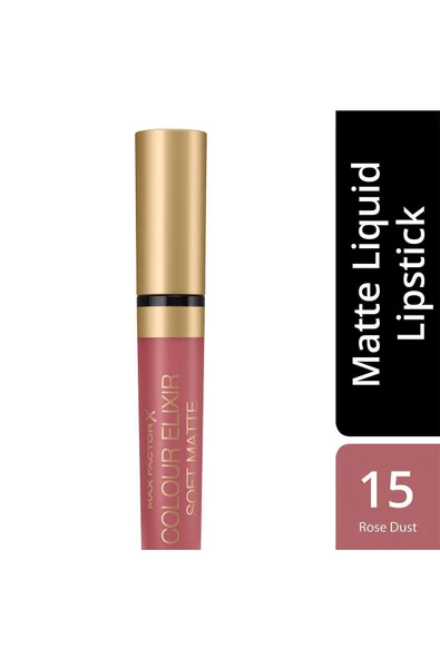 Max Factor Likit Mat Ruj Color Elixir Matte 015 Rose Dust - Resim 5