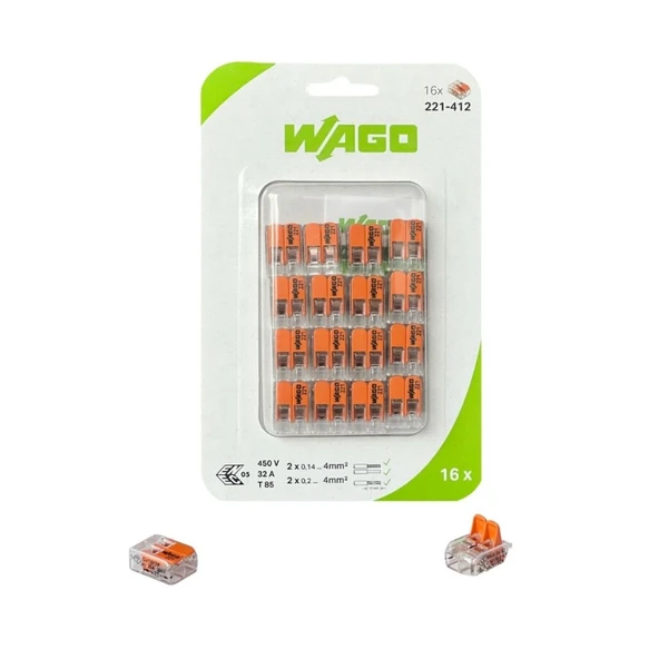 WAGO 412 2X4 ÇOK AMAÇLI BUAT İÇİ KLEMENS ( 16 LI PAKET) ürün görseli 1