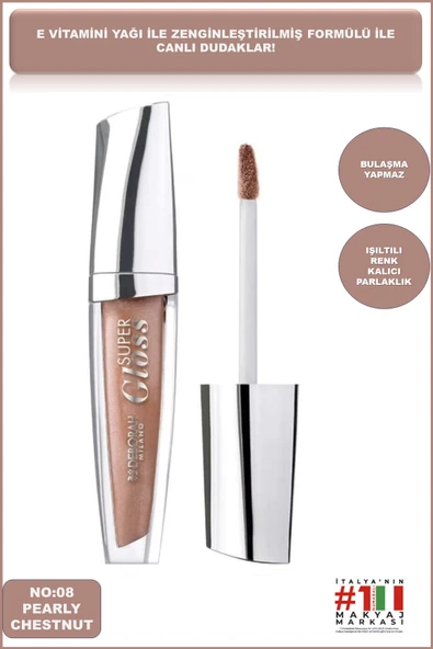 Deborah Milano Pearly Chestnut No: 08 Super Gloss ürün görseli 1