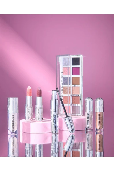 Revolution Metallic Muse Glitter Ruj - Iced Berry - Resim 5
