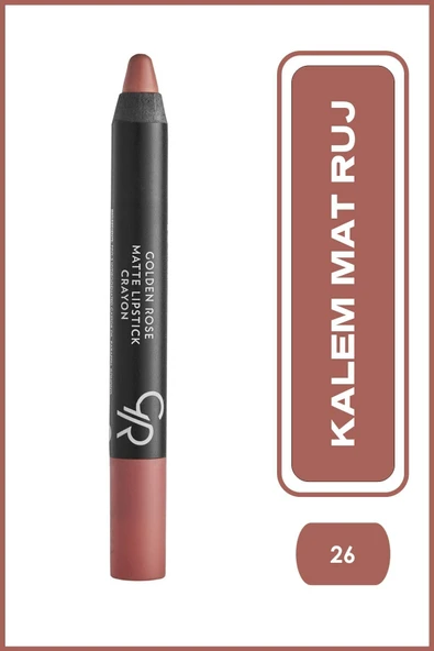 Golden Rose Matte Lipstick Crayon 26 Mat Ruj 3,5 g ürün görseli 1