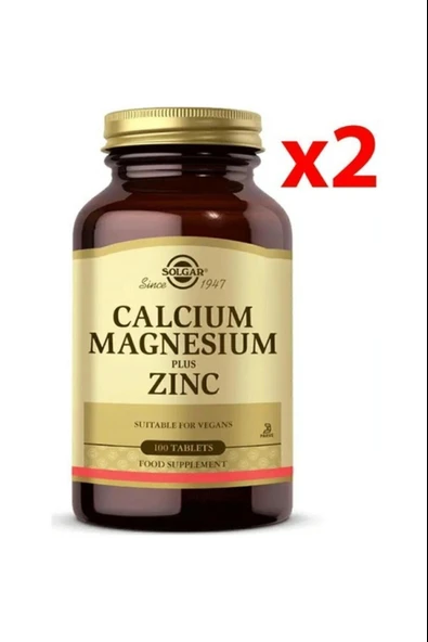 Solgar Calcium Magnesium Plus Zinc 100 Tablet 2 Adet ürün görseli 1