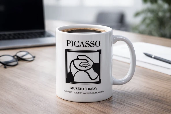PRYDESIGN Picasso Tasarım Seramik Kupa ürün görseli 1
