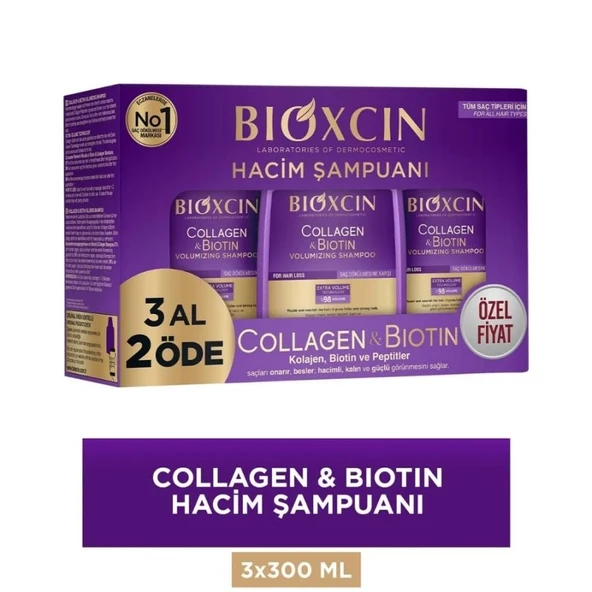 Bioxcin Collagen Biotin Hacim Şampuanı 300 Ml 3 Al 2 Öde ürün görseli 1