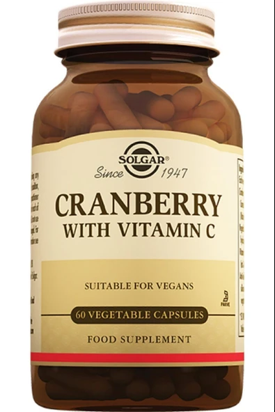 Solgar Cranberry Extract with Vitamin C 60 Kapsül ürün görseli 1