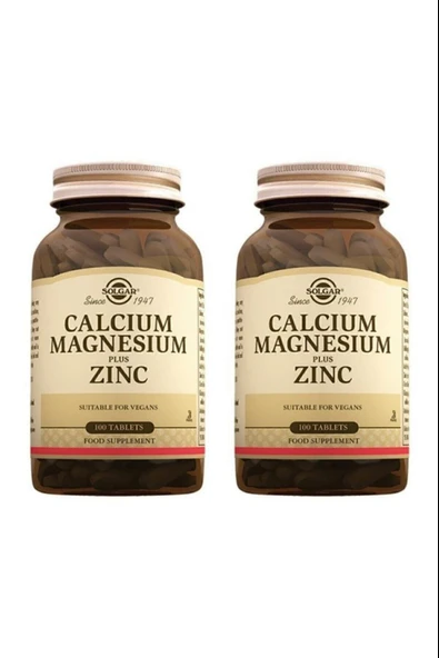 Solgar Calcium Magnesium Plus Zinc 100 Tablet 2 Adet ürün görseli 1
