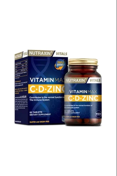 Nutraxin Vitamin Max C + D Zinc 60 Tablet ürün görseli 1