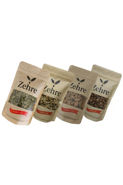 Zehre 4'lü Avantaj Paketi 250 gr Çiğ Kabak Çekirdeği İçi + 250 gr Çiğ Badem İçi + 250 gr Çiğ Fındık İçi + 250 gr Ceviz İçi ürün görseli 1