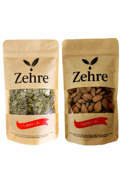 Zehre 2'li Avantaj Paketi - Çiğ Badem Içi 250 gr + Çiğ Kabak Çekirdeği 250 gr ürün görseli 1