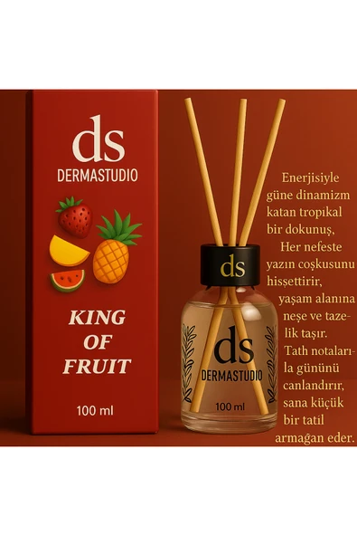 DERMASTUDİO DS King of Fruit (Tropikal Meyve Kokulu) Premium Bambu Oda Kokusu 100 ml ürün görseli 1