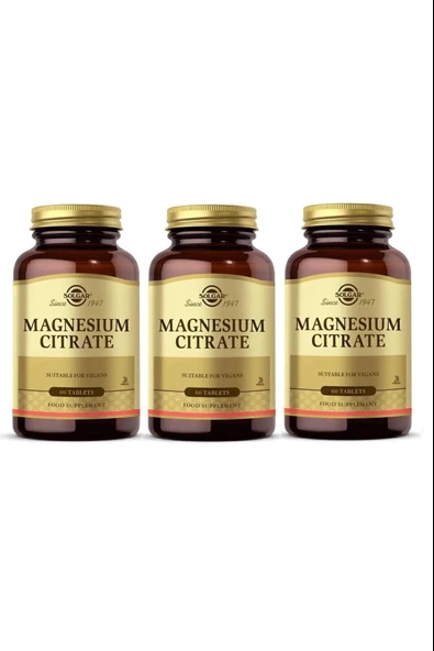 Solgar Magnesium Citrate 60 Tablet 3 Adet ürün görseli 1