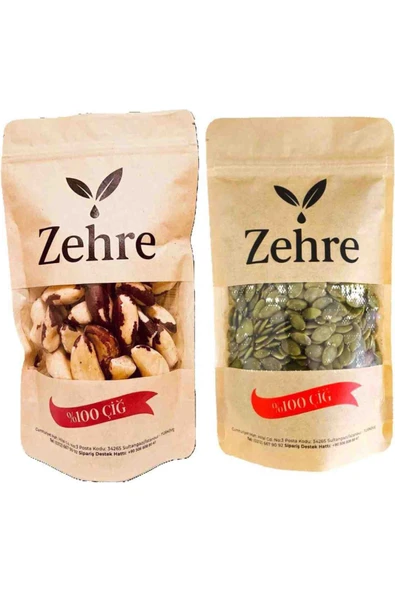 Zehre 250 gr Çiğ Kabak Çekirdeği Içi + 100 gr Brezilya Cevizi ürün görseli 1
