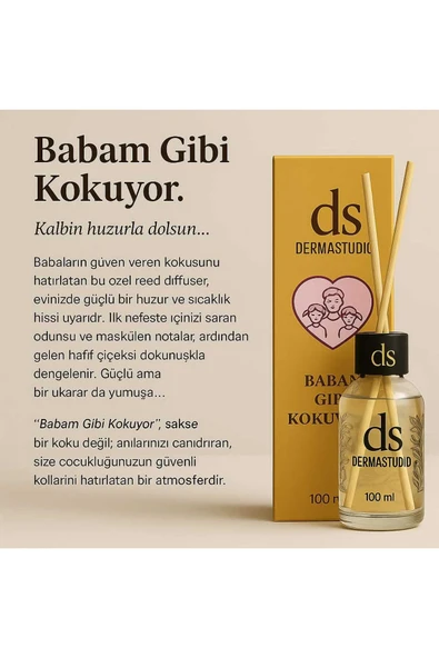 DERMASTUDİO Babam Gibi Kokuyor Bambu Oda Kokusu 100 ml (Kalıcı ve Duygusal Koku) ürün görseli 1