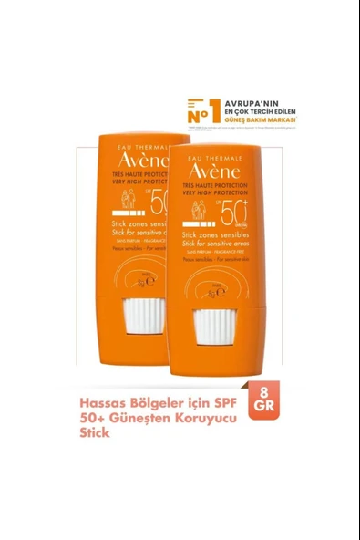 Avene Hassas Bölgeler İçin Stick Güneş Kremi Spf50 8G 2 Adet ürün görseli 1