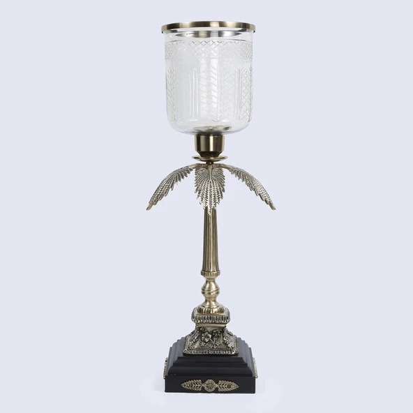Vitale Metal Cam Şamdan 26*26*75 cm ürün görseli 1