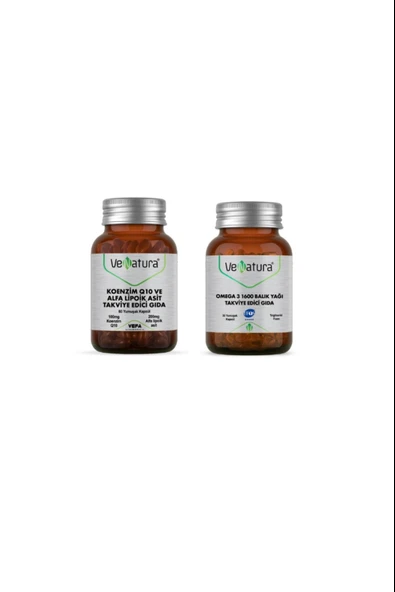 Venatura Omega 3 1600 Balık Yağı 30 Yumuşak Kapsül + Venatura Koenzim Q10 & Alfa Lipoik Asit 60 Kapsül ürün görseli 1