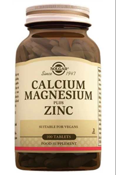 Solgar Calcium Magnesium Plus Zinc 100 Tablet - Resim 2