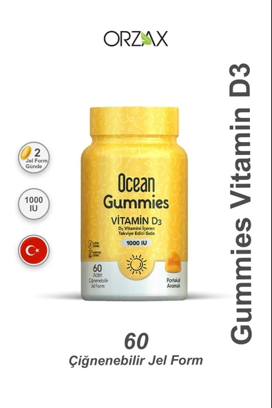 Ocean Gummies Vitamin D3 60 Çiğnenebilir Tablet ürün görseli 1