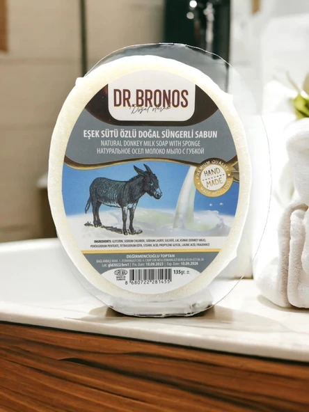 Dr. Bronos Eşek Sütü Özlü Doğal Süngerli Sabun 135 Gr ürün görseli 1
