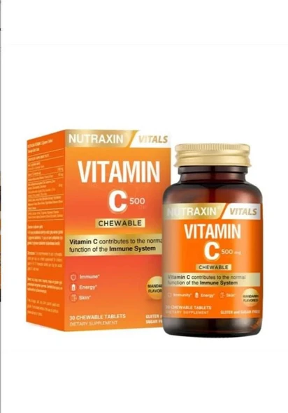 Nutraxin Vitamin C 500 Mg 30 Çiğneme Tablet ürün görseli 1