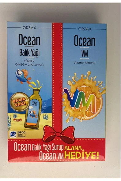 Ocean Balık Yağı Şurup Portakal Aromalı 150 Ml+ Ocean Vm Şurup 150 ml ürün görseli 1