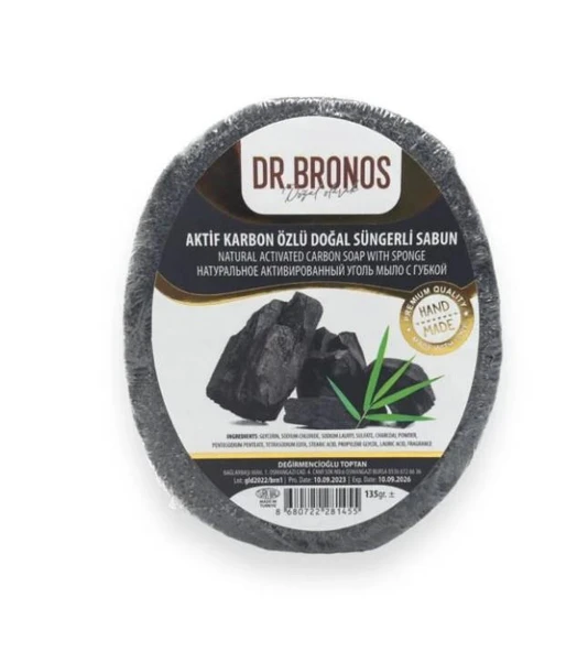 Dr. Bronos Aktif Karbon Özlü Doğal Süngerli Sabun 135 Gr ürün görseli 1