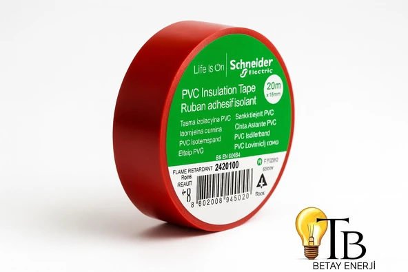 Schneider Electric Kırmızı PVC Elektrik İzolasyon Bandı 5'Lİ ürün görseli 1