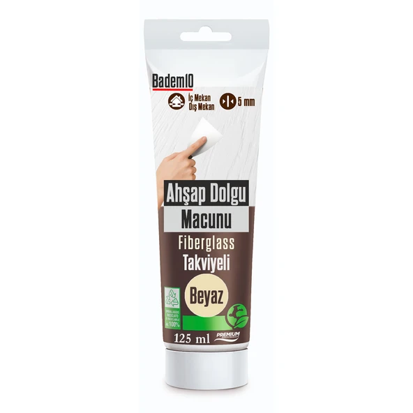 Ahşap Parke Tamir Macunu BEYAZ Renk Mobilya Masa Dolgu Çatlak Çizik Giderici 125 ML Kullanıma Hazır ürün görseli 1