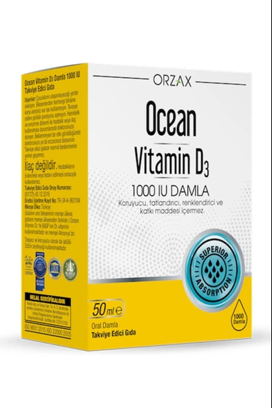Ocean Vitamin D3 1000 Iu Damla 50 Ml ürün görseli 1