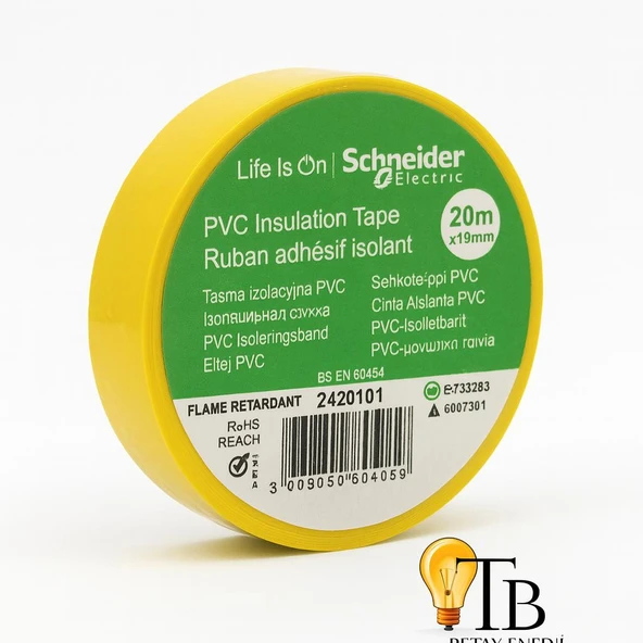SCHNEIDER ELECTRIC Sarı PVC Elektrik Bandı 19 5'Lİ mm x 20 m ürün görseli 1