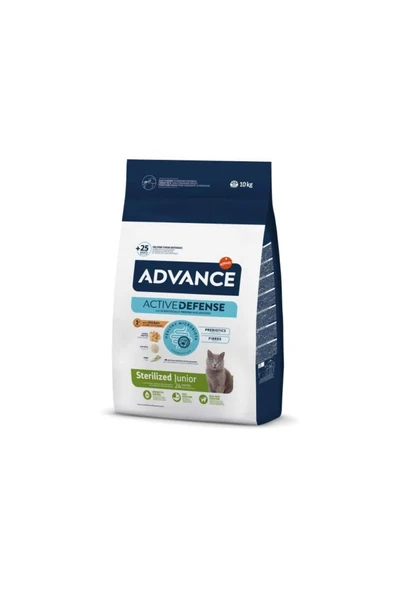 Advance Junior Sterilized Tavuklu Kısır Kedi Maması 10 Kg ürün görseli 1