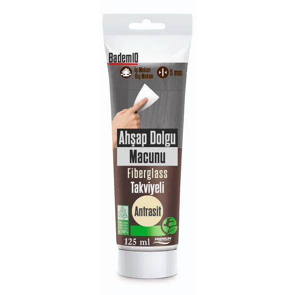 Ahşap Parke Tamir Macunu ANTRASİT Renk Mobilya Masa Dolgu Çatlak Çizik Giderici 125 ML Kullanım Hazır ürün görseli 1