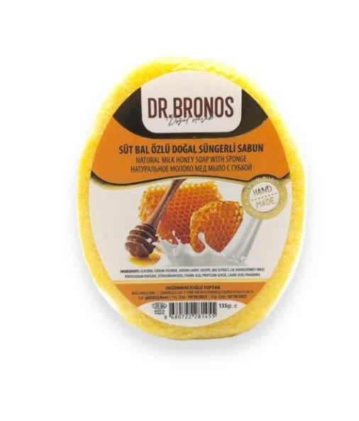 Dr. Bronos Süt Bal Özlü Doğal Süngerli Sabun 135 Gr ürün görseli 1